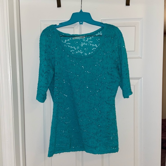 Maurices Teal 1/2 Sleeve Shirt Large-SOLD - Picture 1 of 7